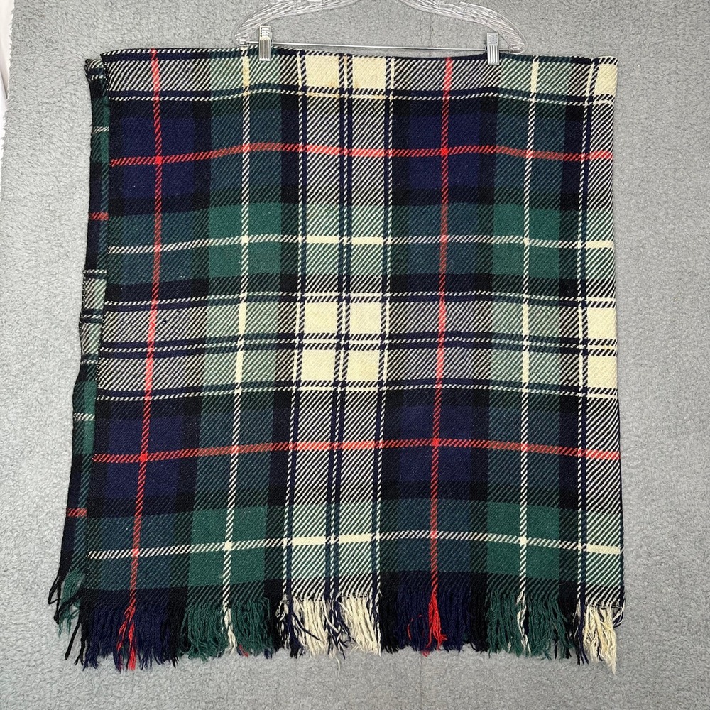 Talisman Scotland Wool Travel Rug Dress Mackenzie Tartan Plaid Fringed Throw